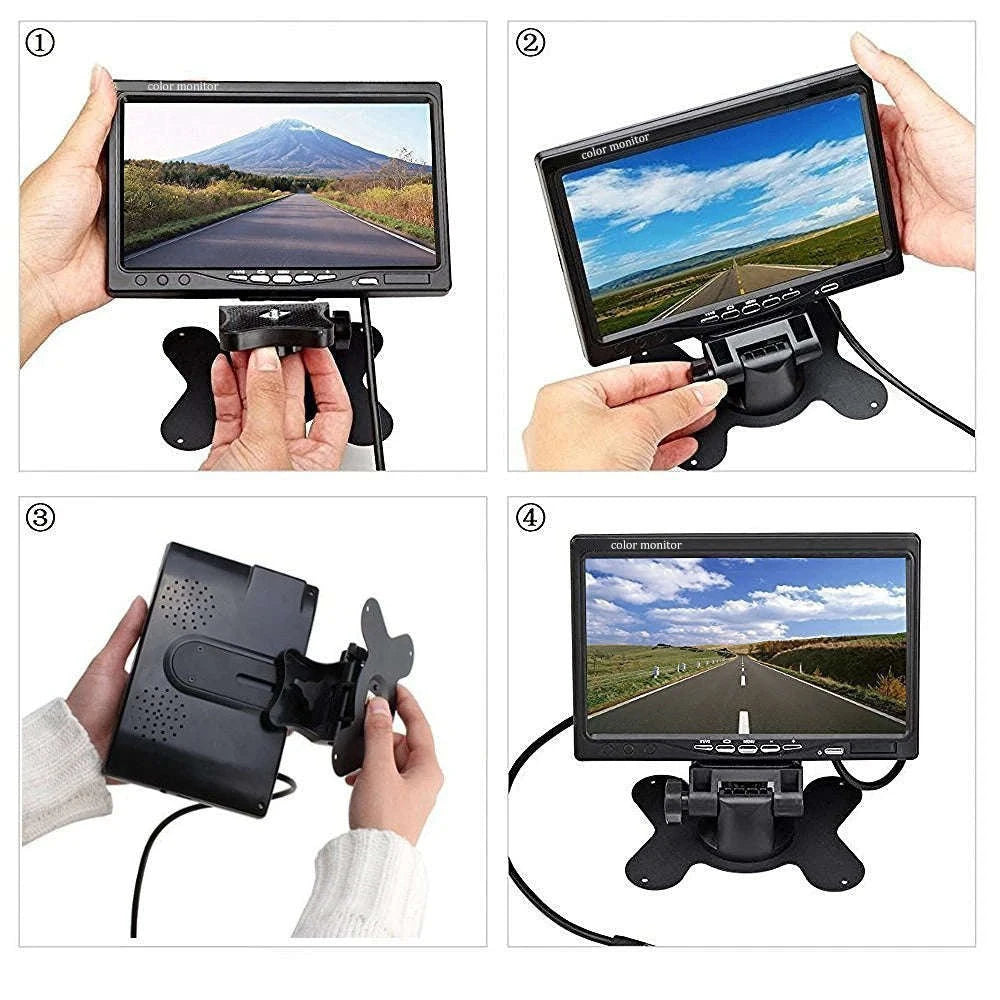 LeeKooLuu 7-inch Car Monitor Backup Camera-Monitor with 2 Cameras / france