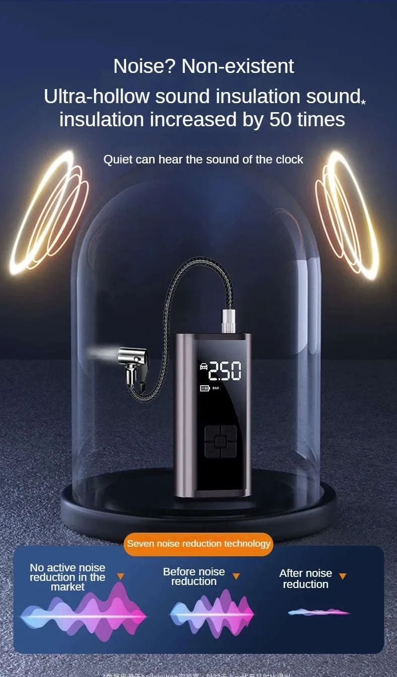 LEIBOO Portable Air Compressor for Car & Bike Tires-Wireless