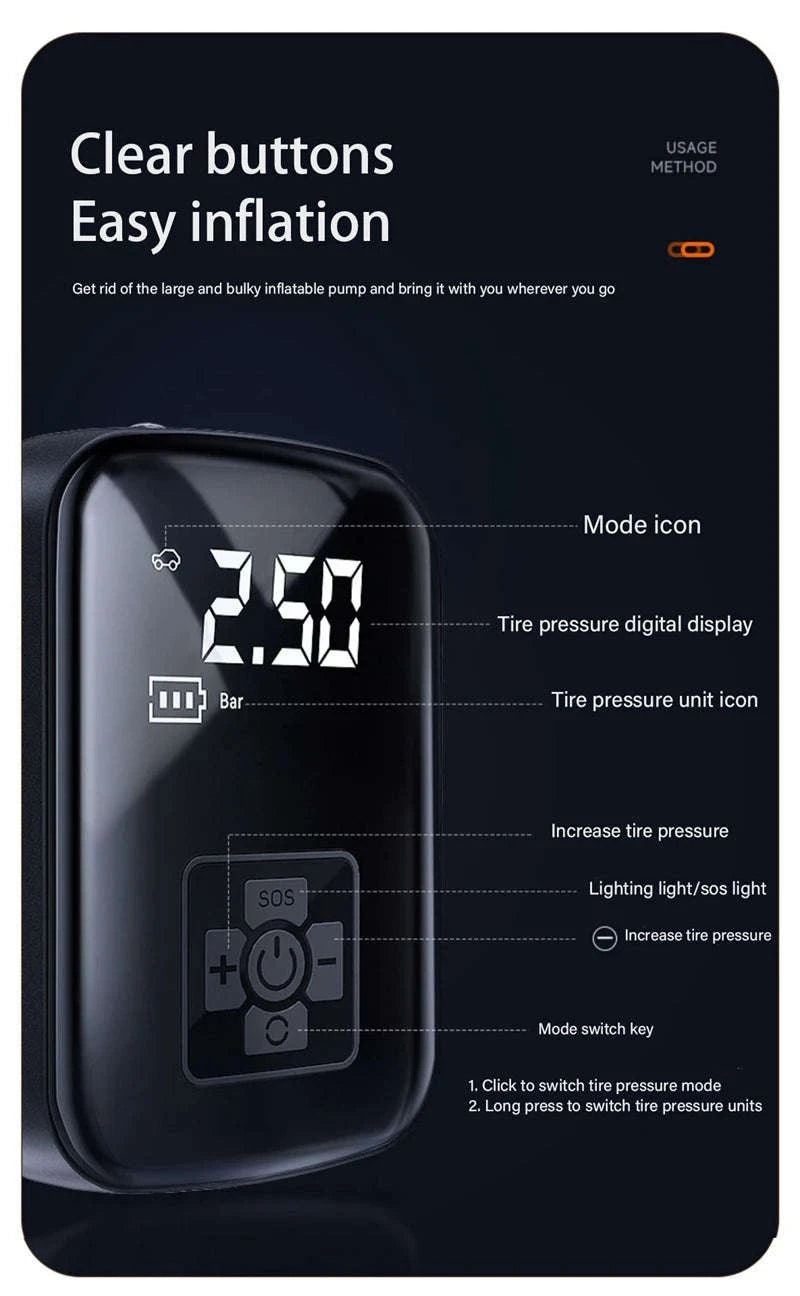 LEIBOO Wireless Car Air Compressor-Wireless