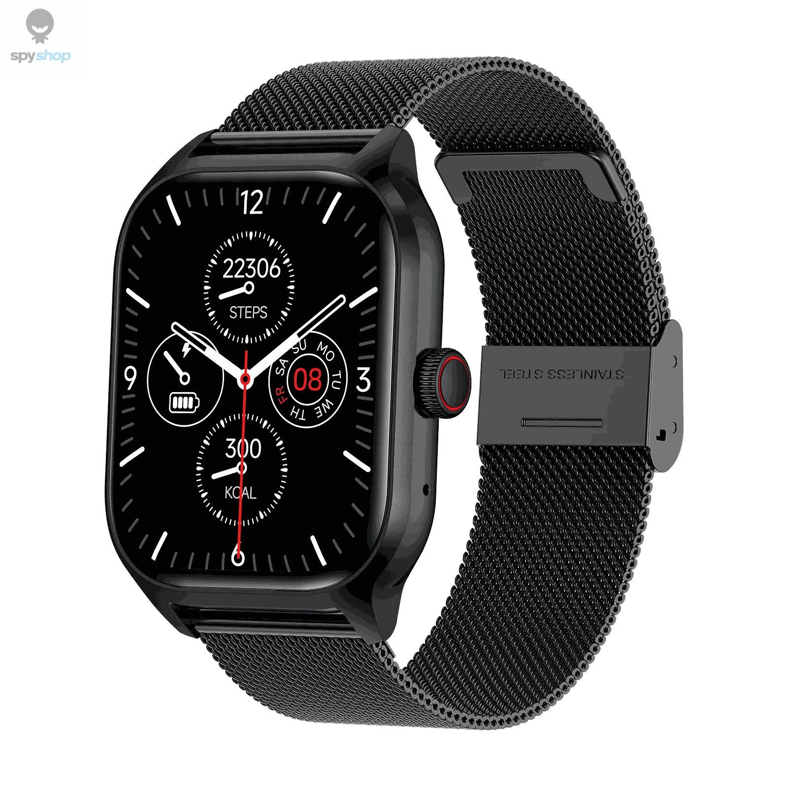 LEMFO LT10 Smart Watch – Bluetooth Calling, Fitness Tracking, HD Display-Black mesh belt