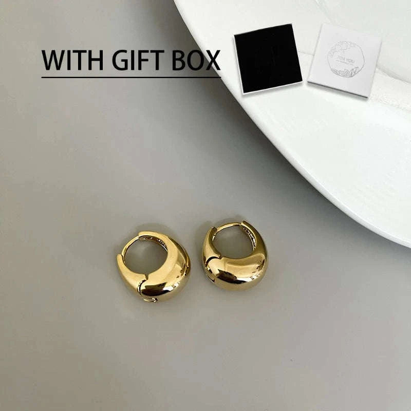LENNIK Oval Elegant Earrings-Gold / CHINA