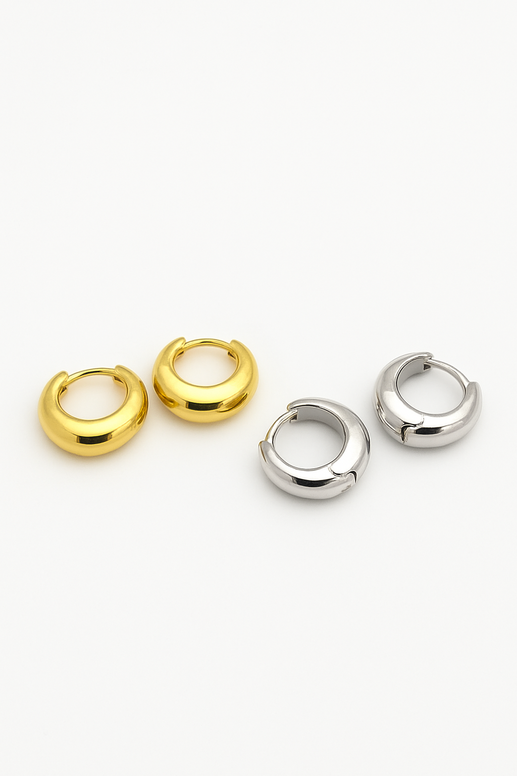 Ovale elegante Ohrringe mit poliertem, modernem Finish