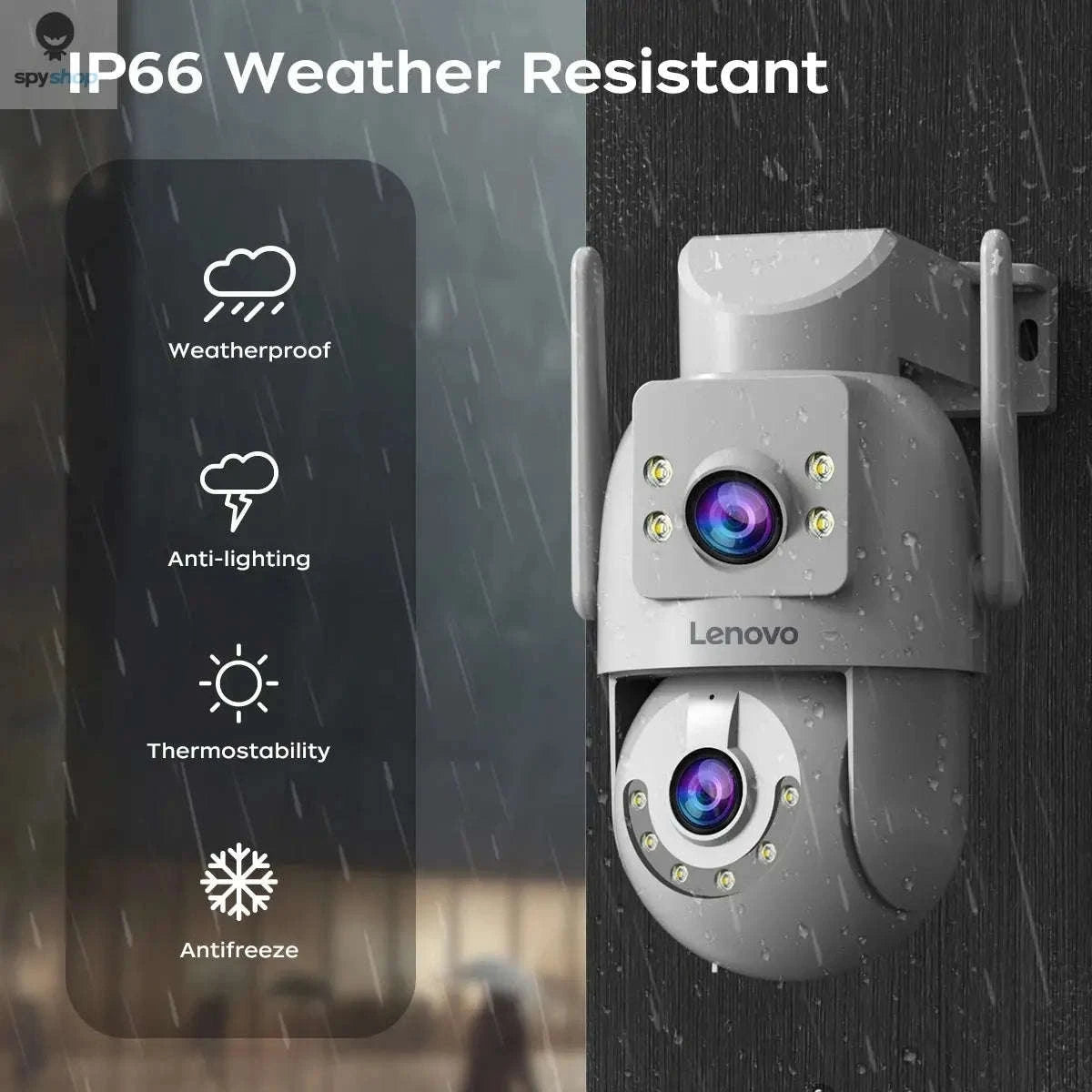 Lenovo 4K WiFi Surveillance Camera X6 – Dual‑Lens PTZ Security with Night Vision-4MP Add 64G / EU plug