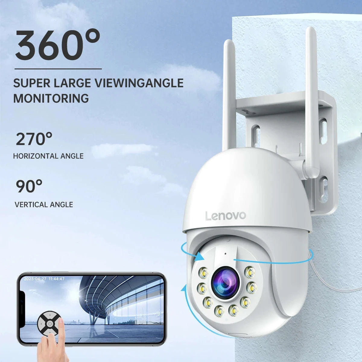 Lenovo 5MP Outdoor WiFi PTZ Camera-5MP 64G SD Card / US Plug / CHINA