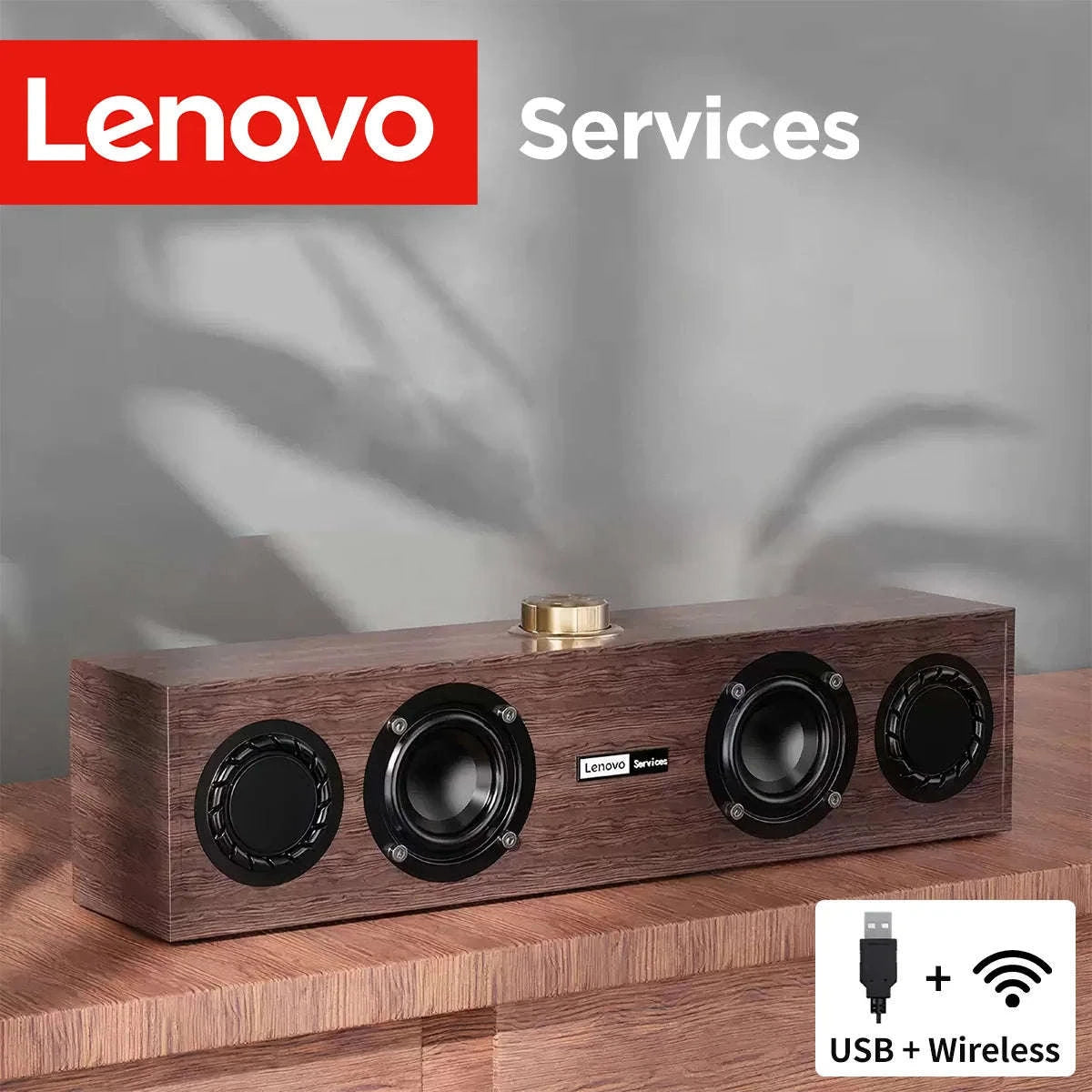 Lenovo C02 Bluetooth & Wired Dual-Mode Speaker with 3D Sound-Khaki