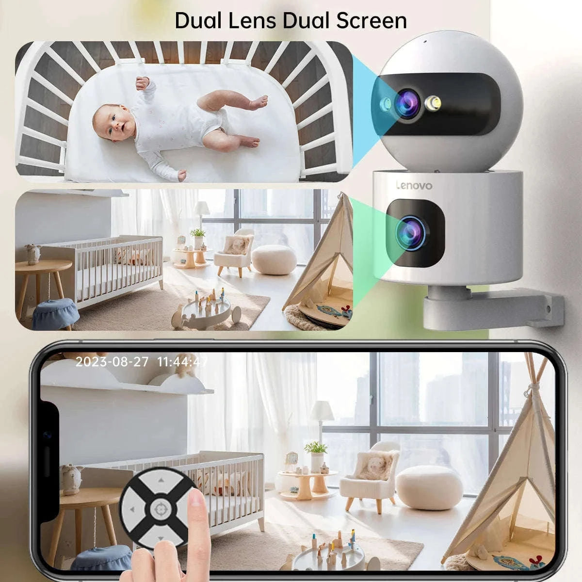Lenovo Dual Lens IP Camera with Auto-Tracking and Audio-European standard