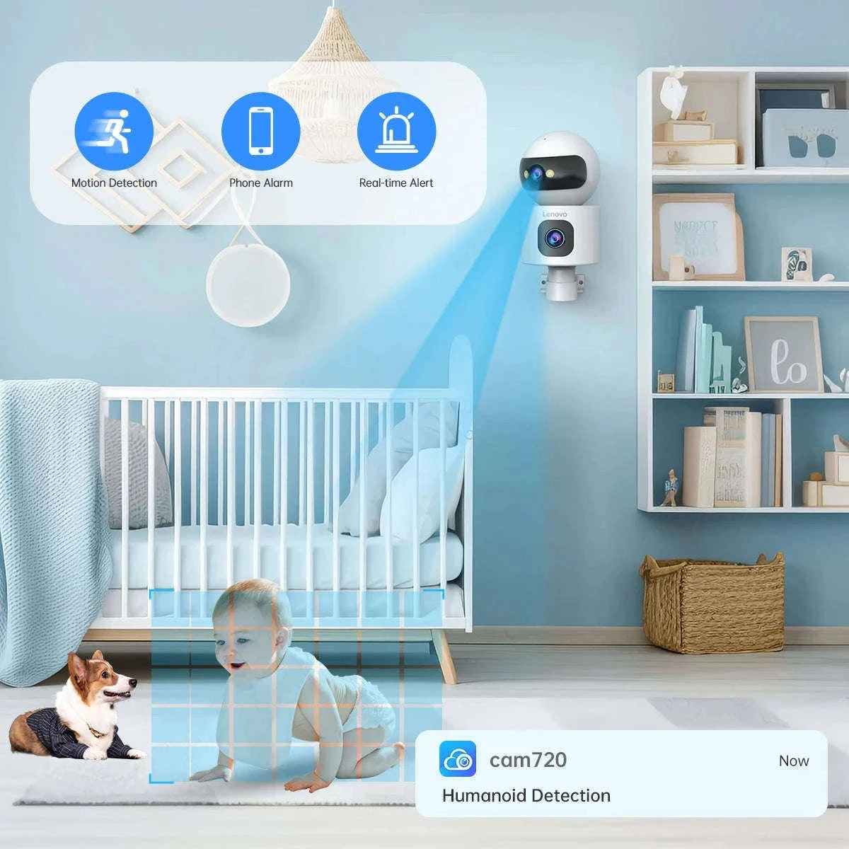 Lenovo Dual Lens IP Camera with Auto-Tracking and Audio-European standard