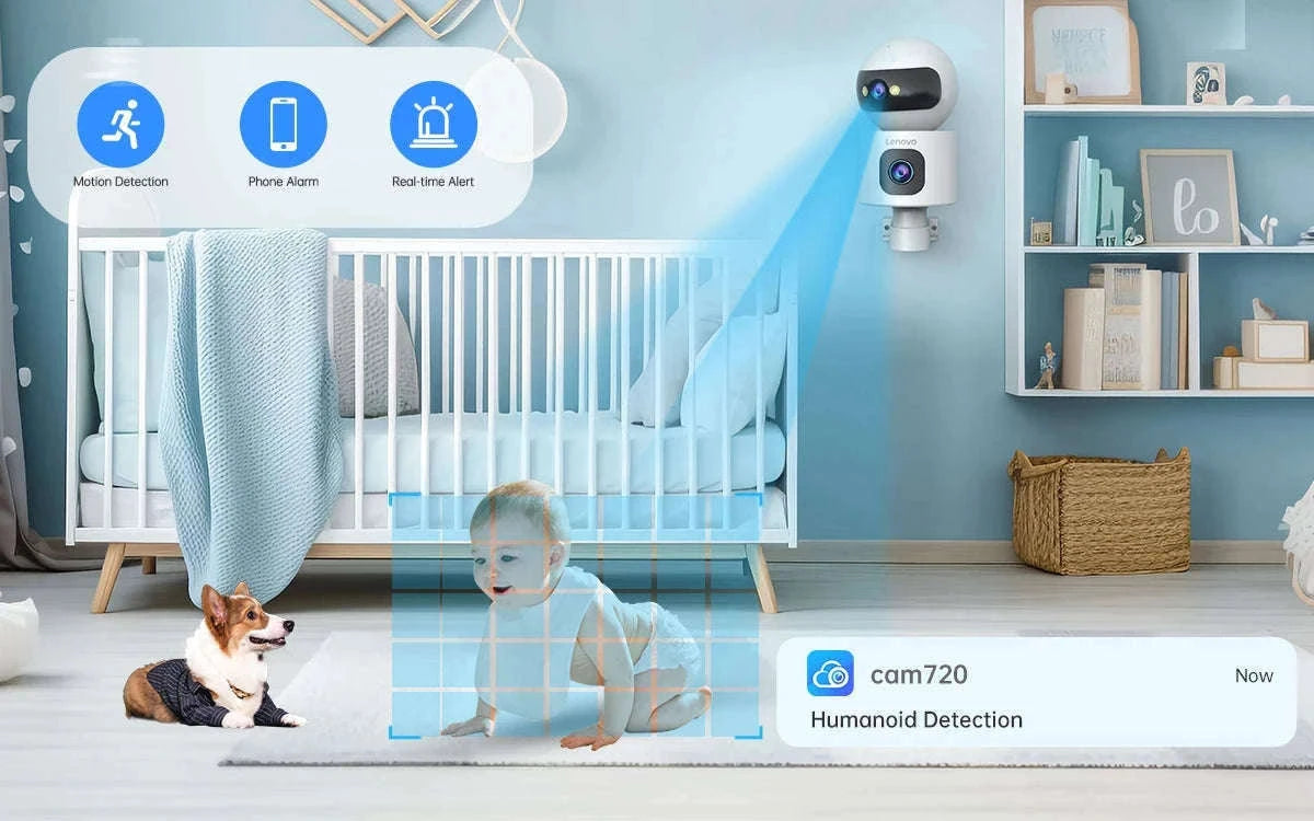 Lenovo Dual Lens IP Camera with Auto-Tracking and Audio-European standard