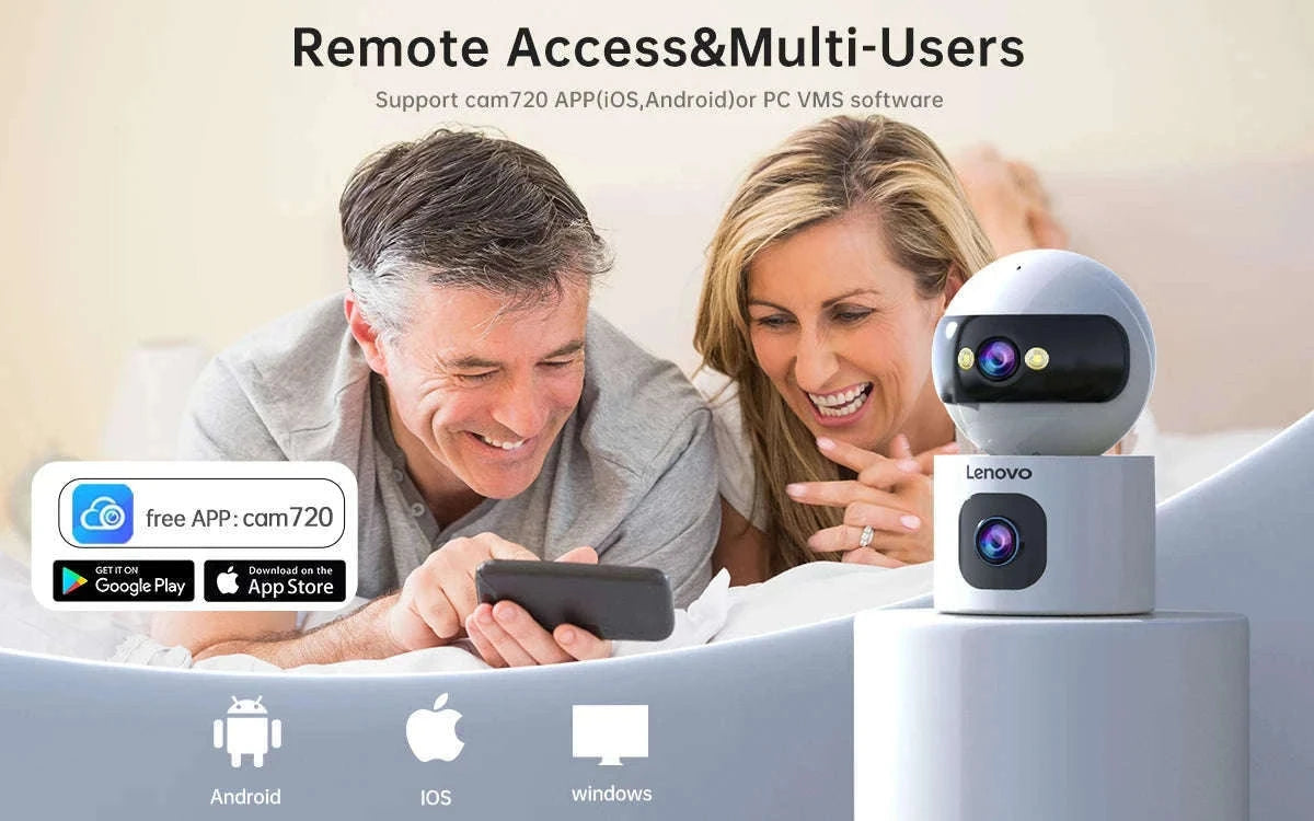 Lenovo Dual Lens IP Camera with Auto-Tracking and Audio-European standard