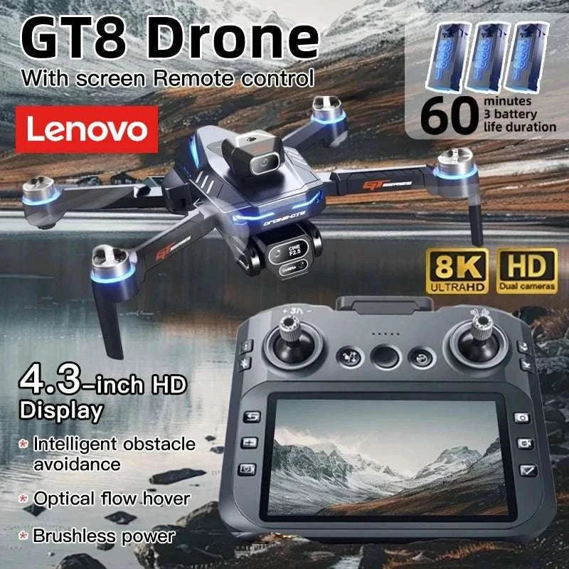 Lenovo GT8 8K Camera Drone with Screen, 3 Cameras & 3000m Range-8K-Screen-Battery3