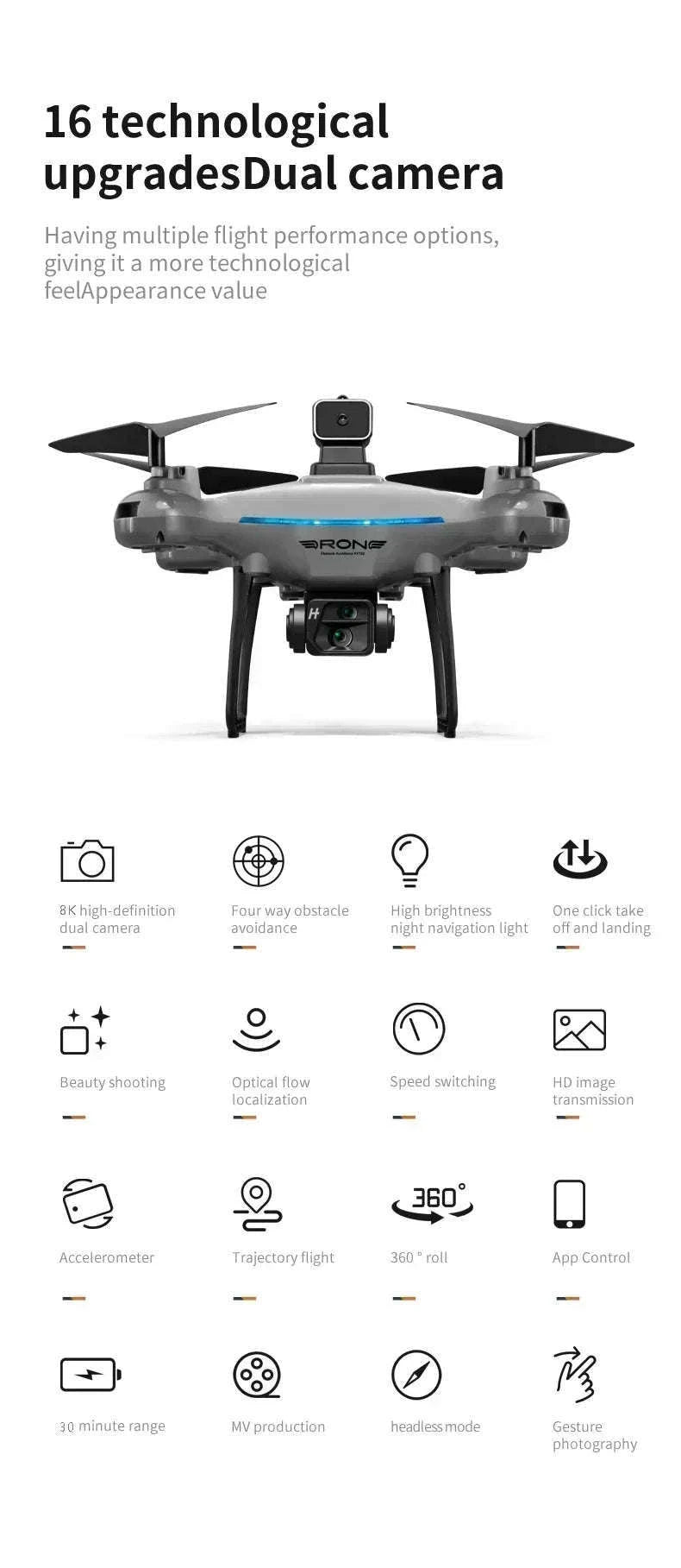 Lenovo Ky102 Drone with 8K Dual Camera and Obstacle Avoidance-8K dual 1B