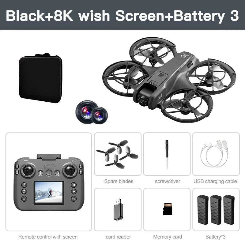 Lenovo V666 4K WiFi Drone with Obstacle Avoidance & Brushless Motor-Black-4k-battery-1