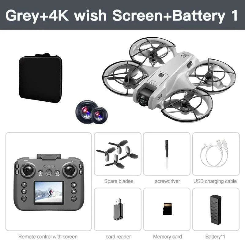 Lenovo V666 4K WiFi Drone with Obstacle Avoidance & Brushless Motor-Black-4k-battery-1