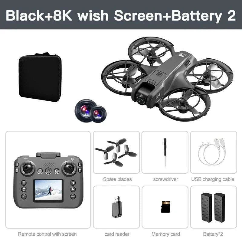 Lenovo V666 4K WiFi Drone with Obstacle Avoidance & Brushless Motor-Black-4k-battery-1