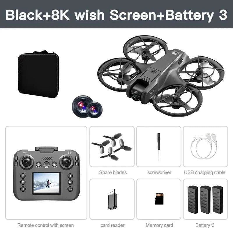 Lenovo V666 4K WiFi Drone with Obstacle Avoidance & Brushless Motor-Black-4k-battery-1