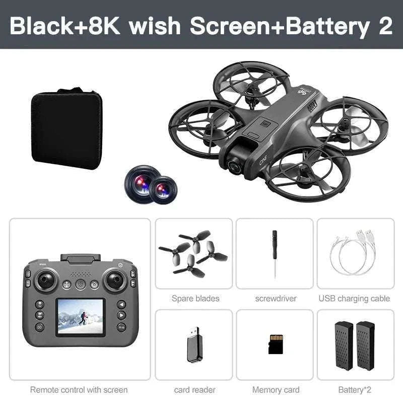 Lenovo V666 4K WiFi Drone with Obstacle Avoidance & Brushless Motor-Black-4k-battery-1