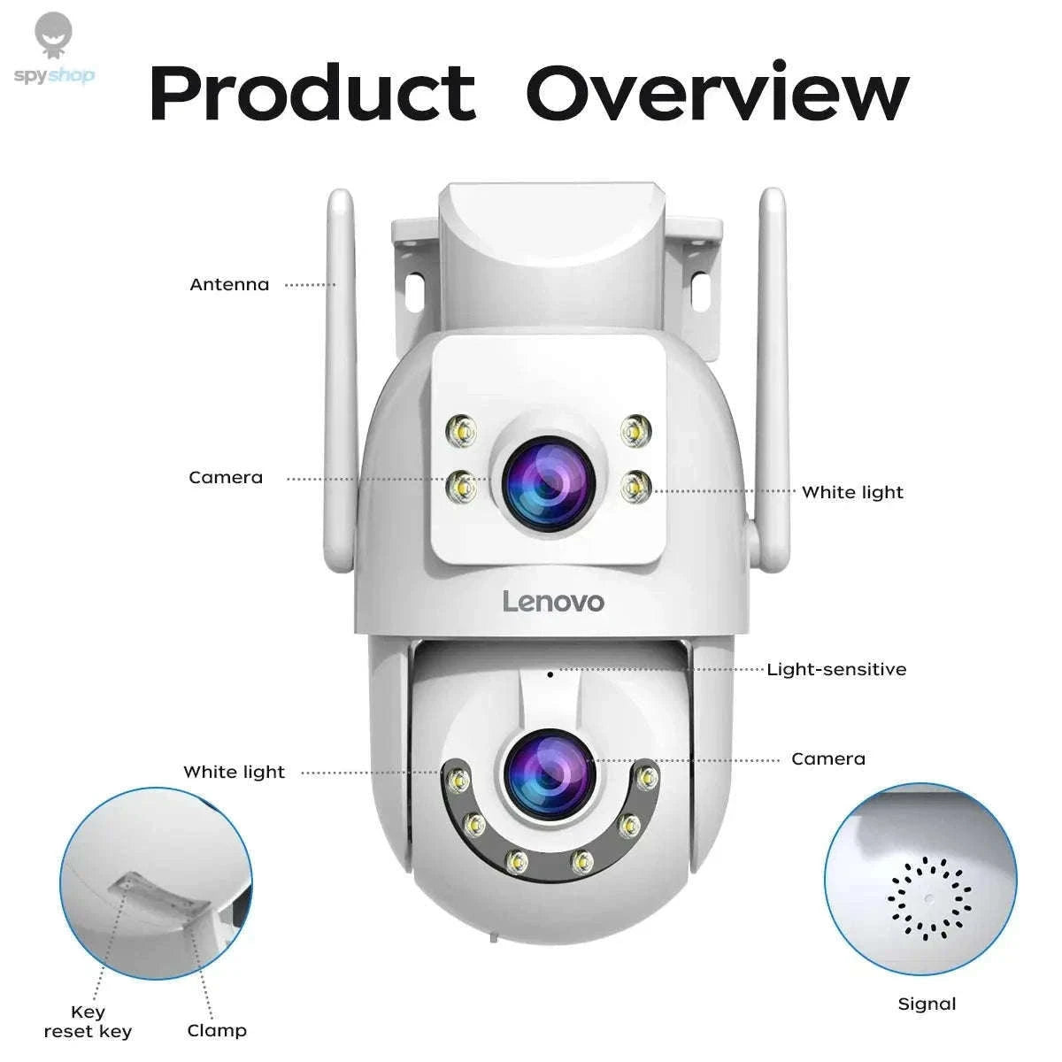 Lenovo X6 4K WiFi Dual-Lens PTZ Security Camera-4MP Add 64G / EU plug
