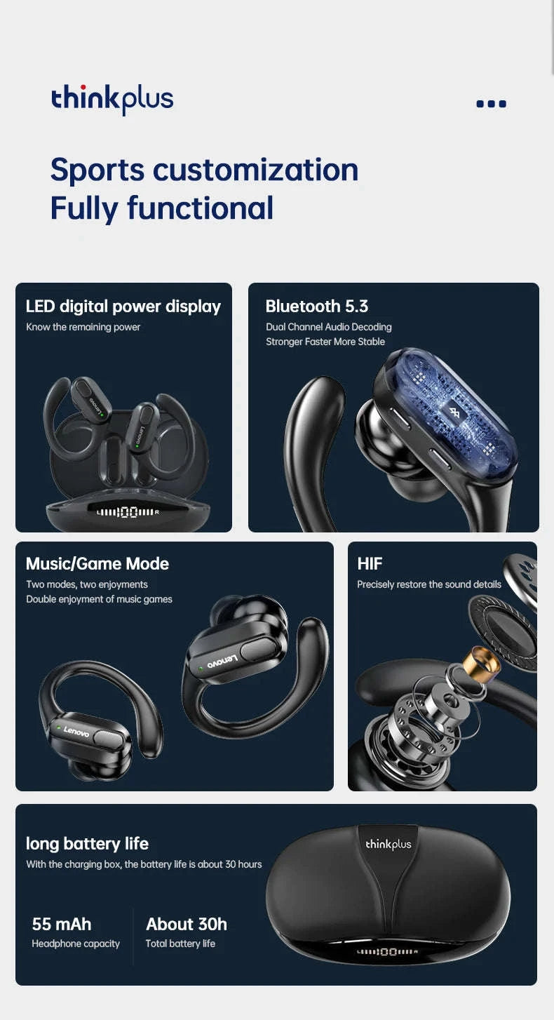 Lenovo XT80 Sports Wireless Earphones-black