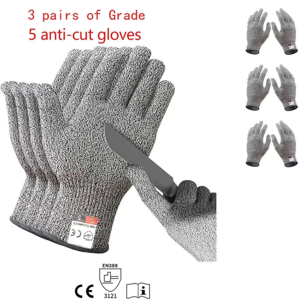 Level 5 HPPE Anti-Cut Gloves for Kitchen, Garden & Work-S