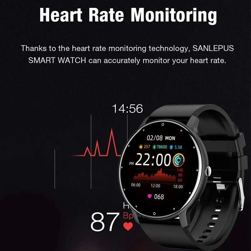 LIGE 2025 Smart Fitness Watch for Men & Women-Black