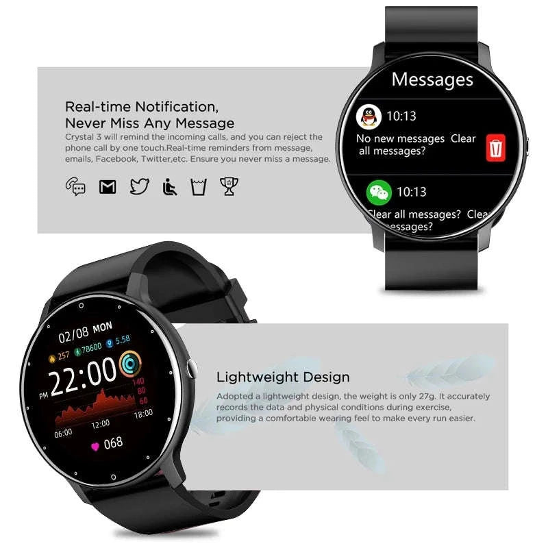 LIGE 2025 Smart Fitness Watch for Men & Women-Black