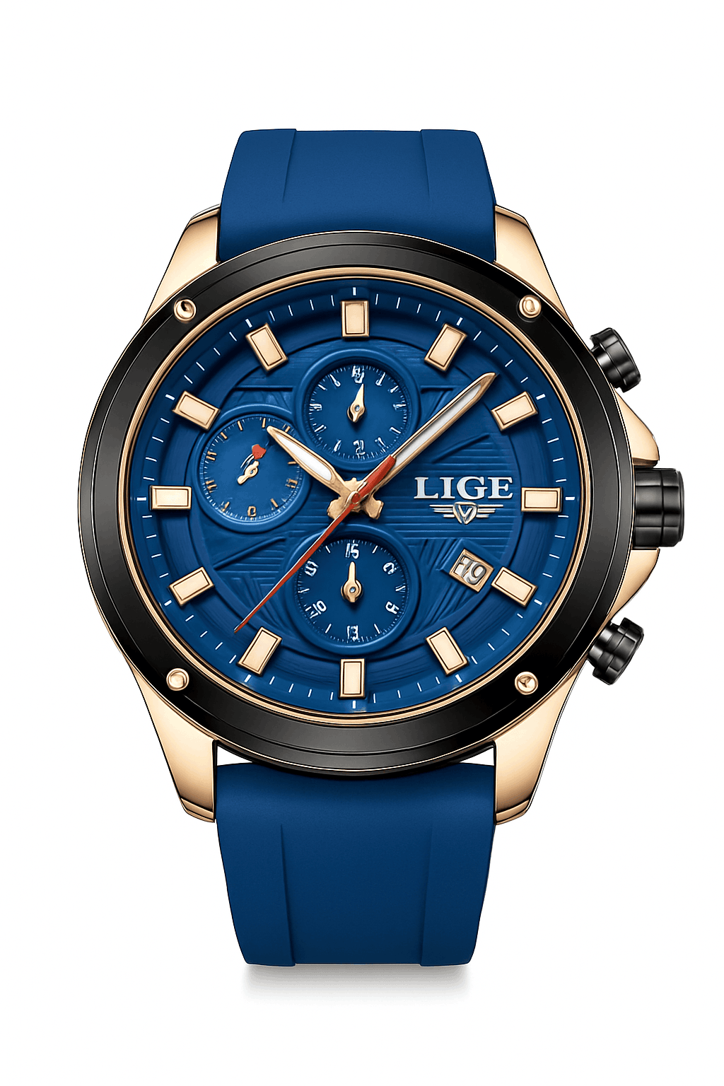 LIGE Luxury Silicone Sport Watch for Everyday Style-silver black