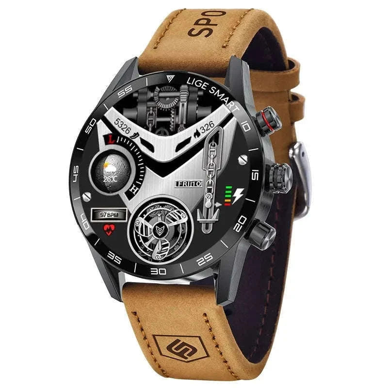 LIGE Rugged Military GPS Smartwatch with AMOLED Display-silver