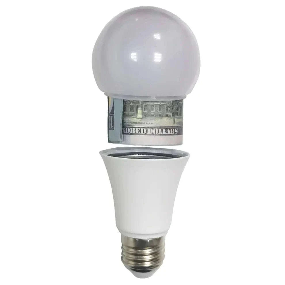 Light Bulb Hidden Storage Compartment Safe Container-White