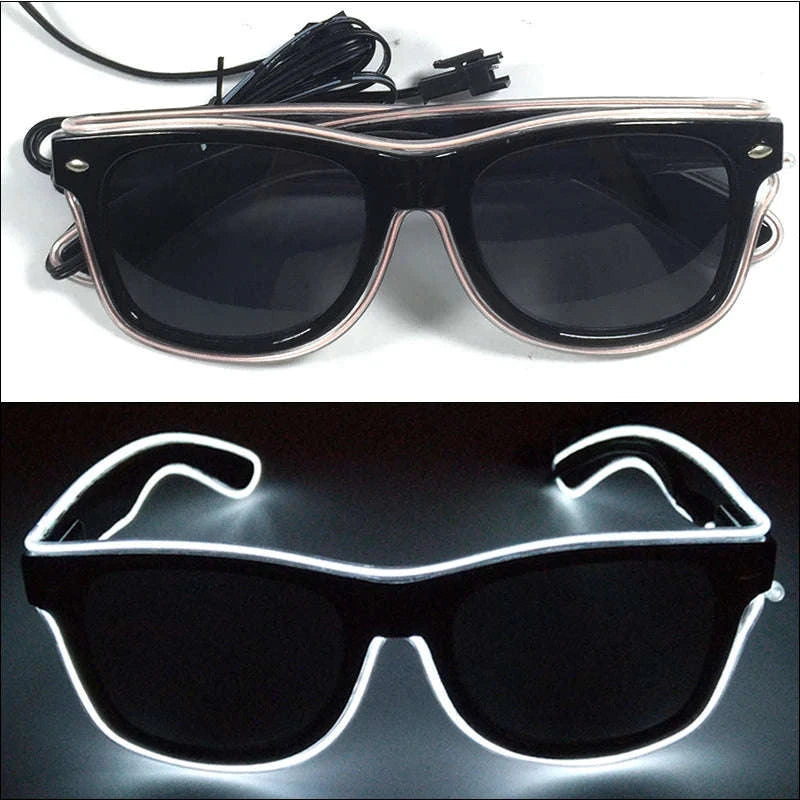 Light Up LED Glow Sunglasses for Parties & Raves-Blue 1