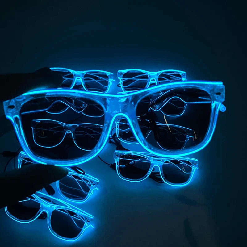 Light Up LED Glow Sunglasses for Parties & Raves-Blue 1