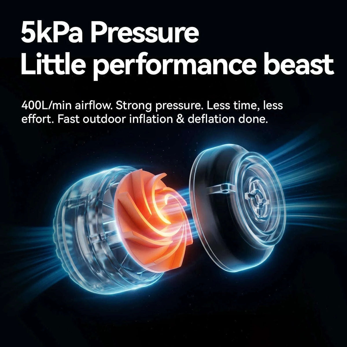 Lightweight 5kPa Mini Air Pump for Camping Mats and Tubes-600188-OR