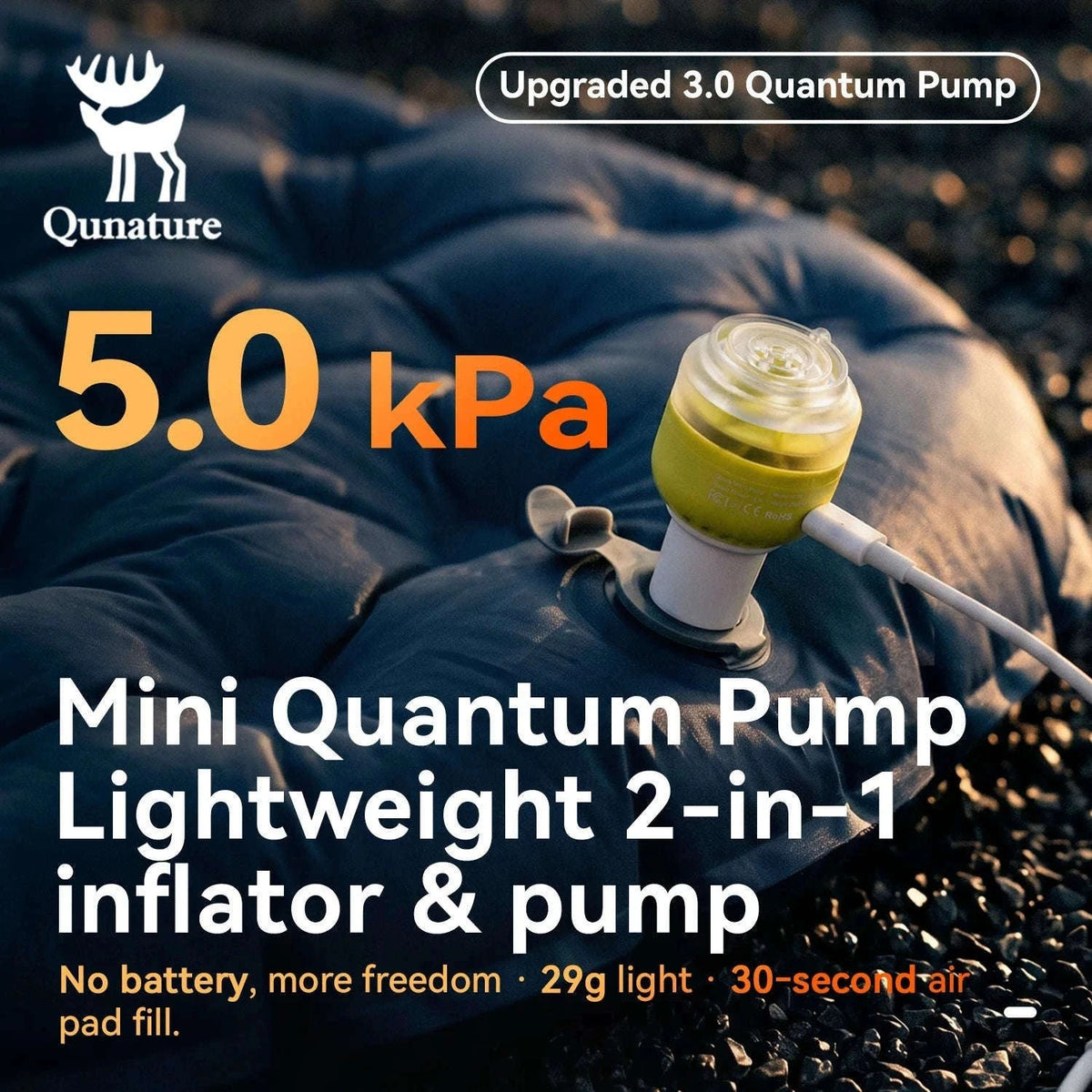 Lightweight 5kPa Mini Air Pump for Camping Mats and Tubes-600188-OR