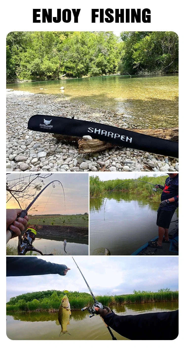 Lightweight Carbon Spinning & Casting Fishing Rod Fast Action Bass Pike-RH-S922M-MF