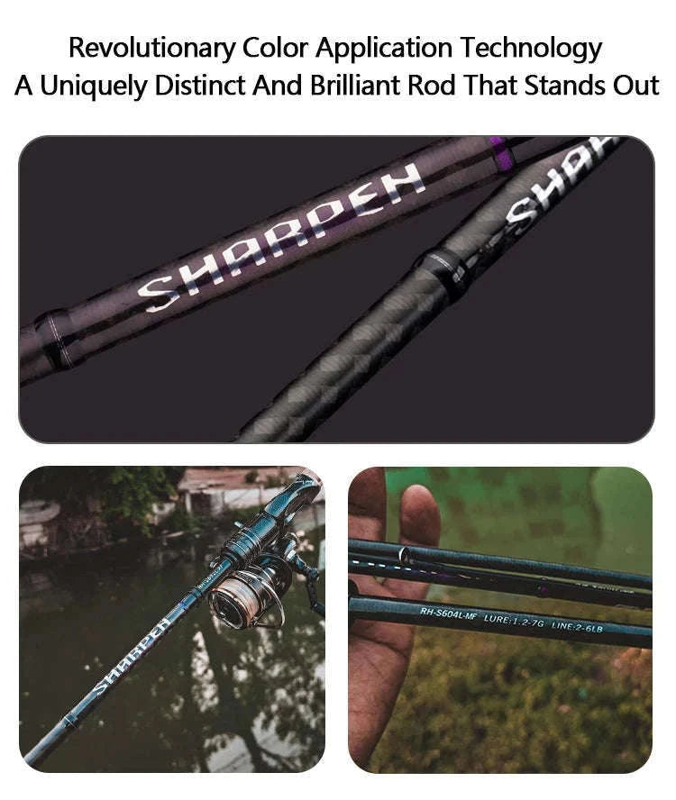 Lightweight Carbon Spinning & Casting Fishing Rod Fast Action Bass Pike-RH-S922M-MF
