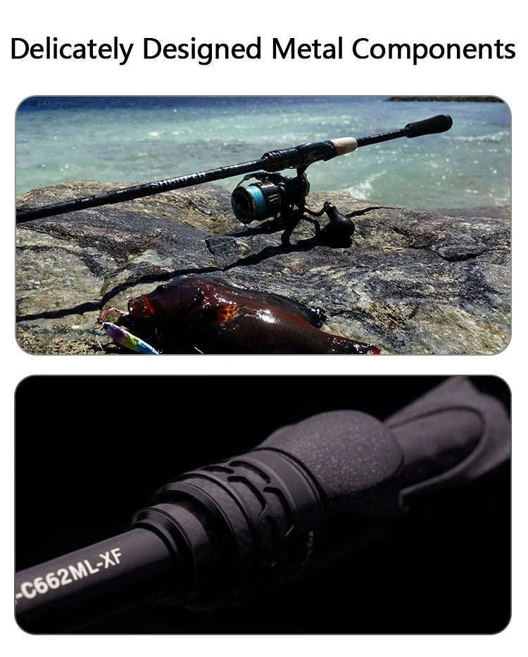 Lightweight Carbon Spinning & Casting Fishing Rod Fast Action Bass Pike-RH-S922M-MF