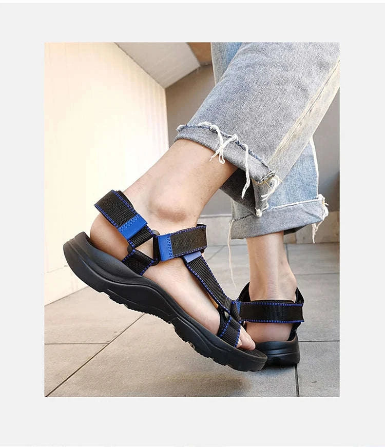 Lightweight EVA Sole Breathable Beach Sandals for Men-Blue / 46