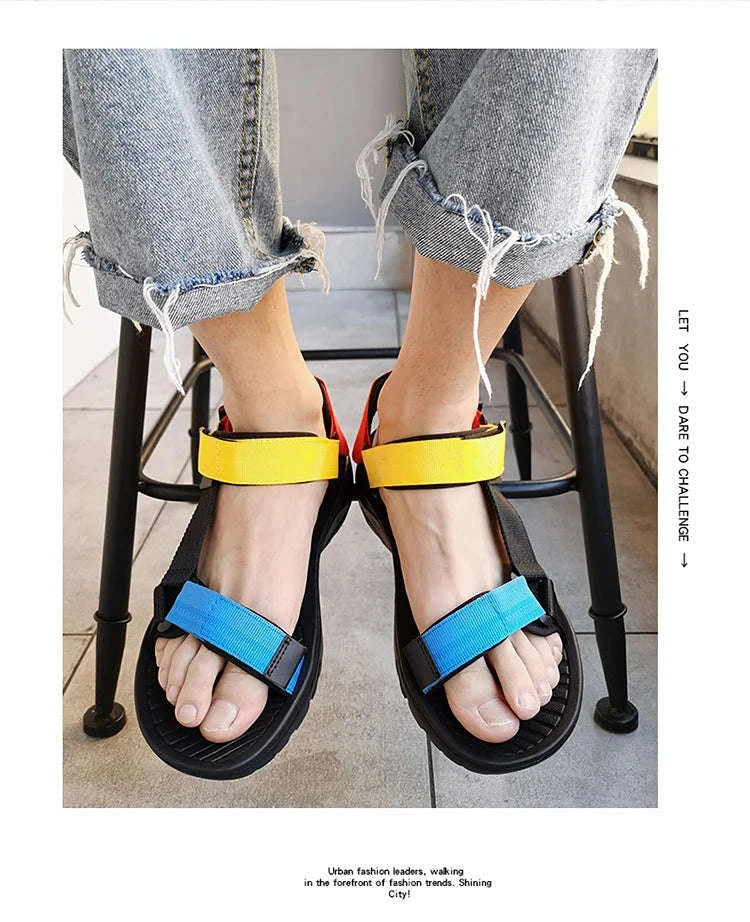 Lightweight EVA Sole Breathable Beach Sandals for Men-Blue / 46
