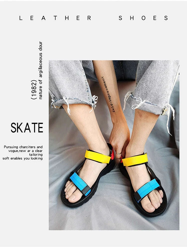 Lightweight EVA Sole Breathable Beach Sandals for Men-Blue / 46