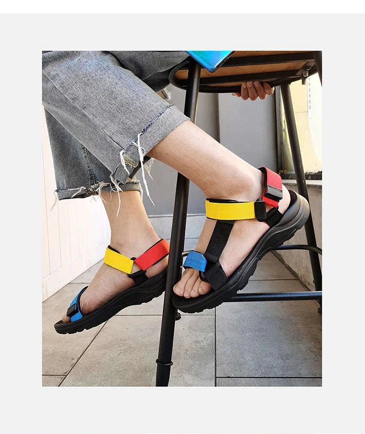 Lightweight EVA Sole Breathable Beach Sandals for Men-Blue / 46