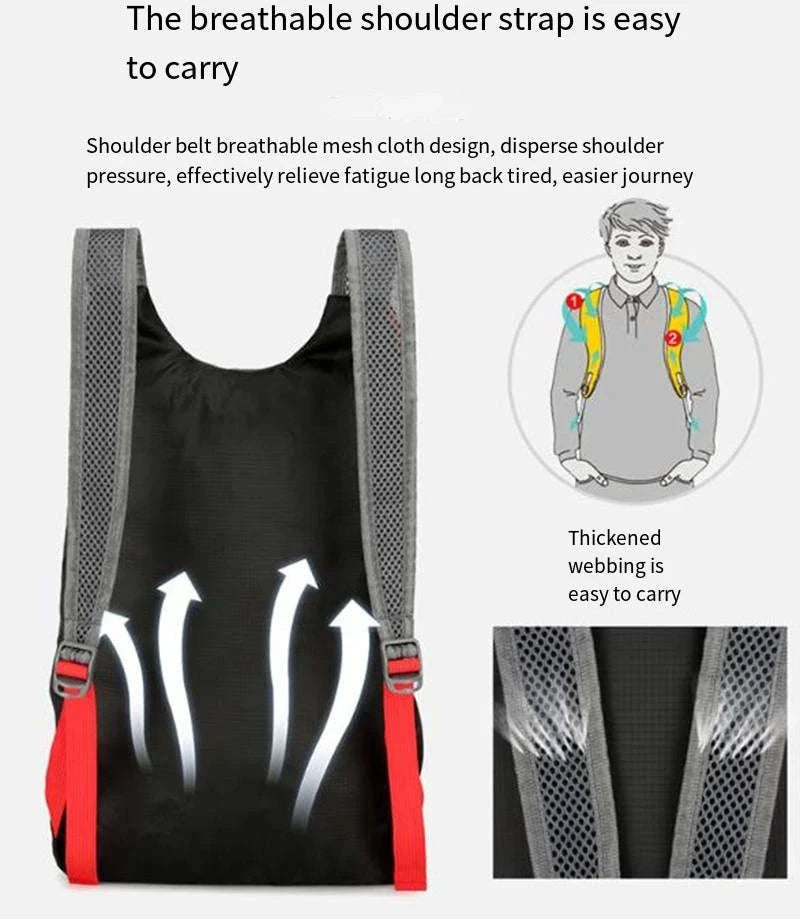 Lightweight Foldable 20L Waterproof Backpack for Travel & Hiking-Dark Blue