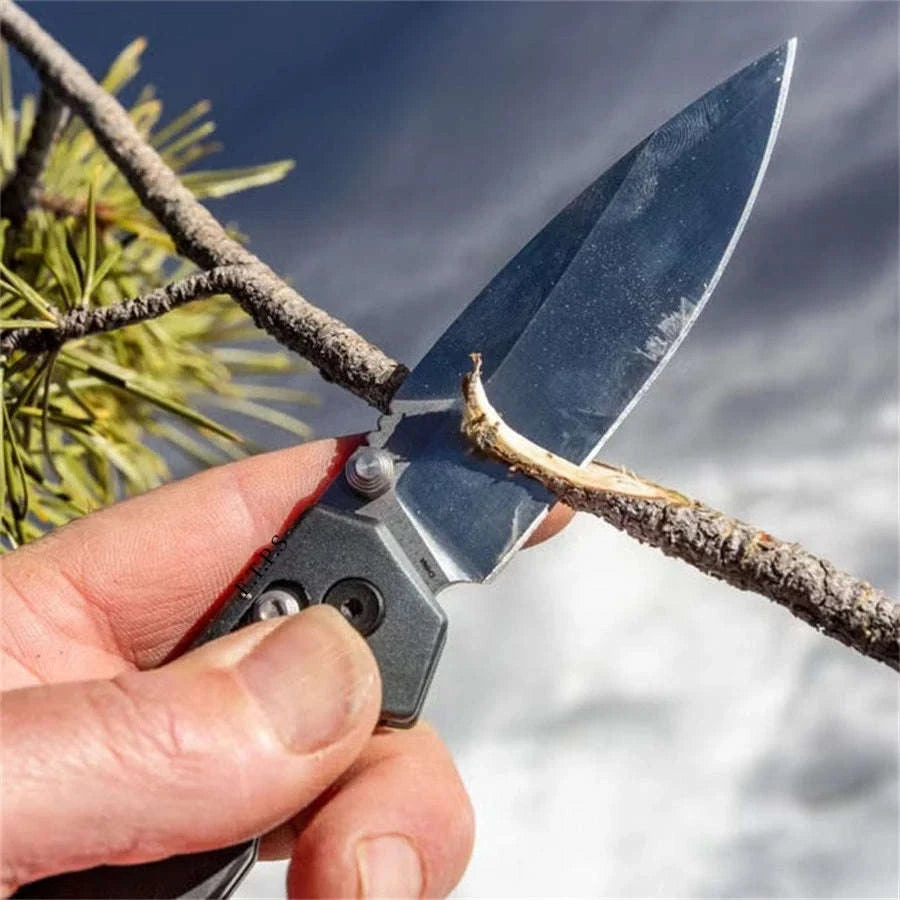 Lightweight Folding Knife 3.4" EDC Spear Point Blade with Reversible Clip-United States / Blue -Aluminium