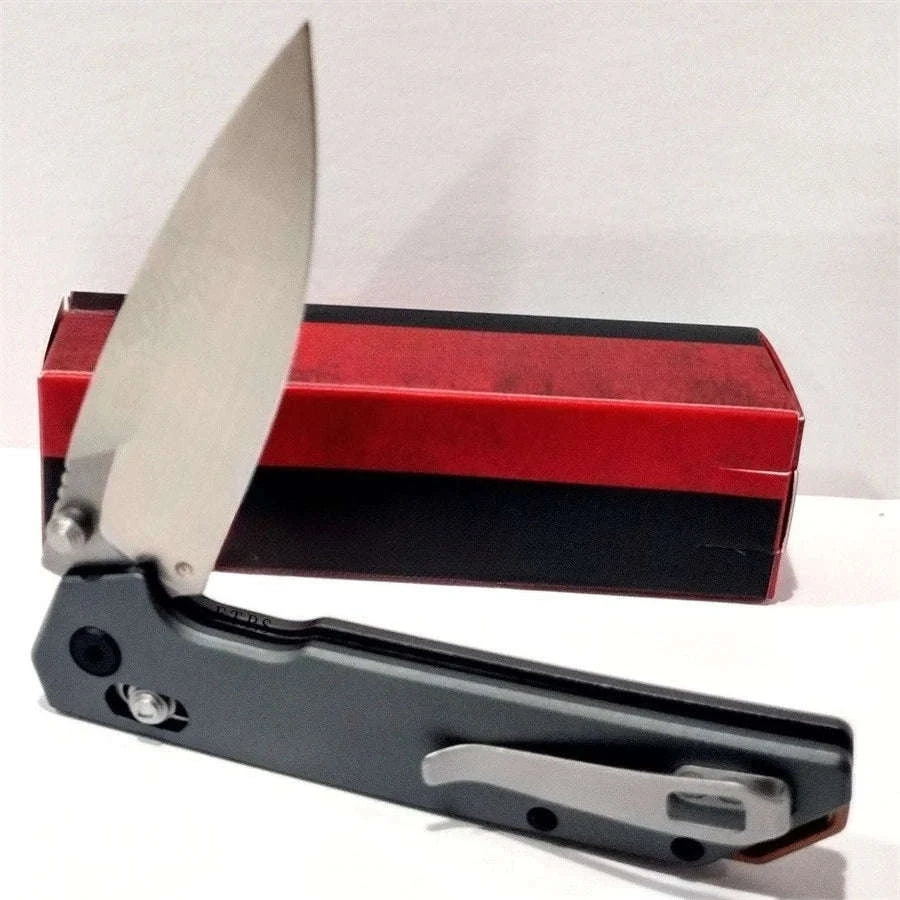 Lightweight Folding Knife 3.4" EDC Spear Point Blade with Reversible Clip-United States / Blue -Aluminium