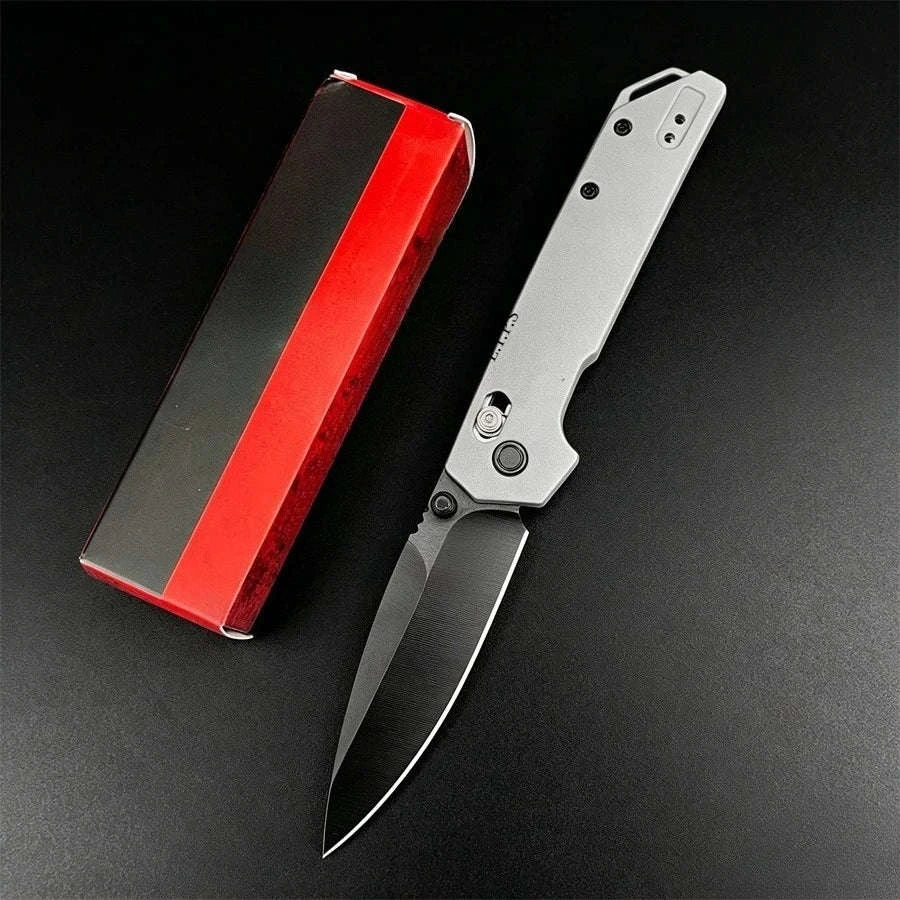Lightweight Folding Knife 3.4" EDC Spear Point Blade with Reversible Clip-United States / Blue -Aluminium