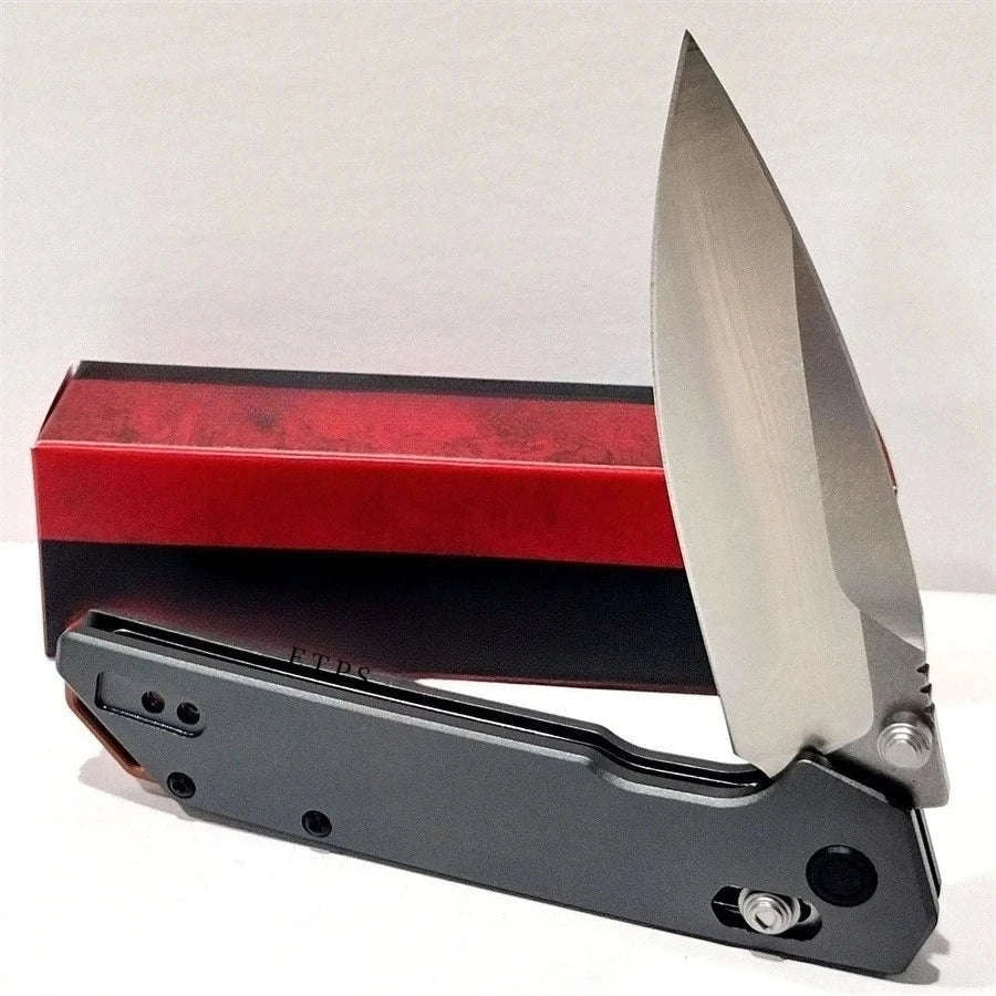 Lightweight Folding Knife 3.4" EDC Spear Point Blade with Reversible Clip-United States / Blue -Aluminium