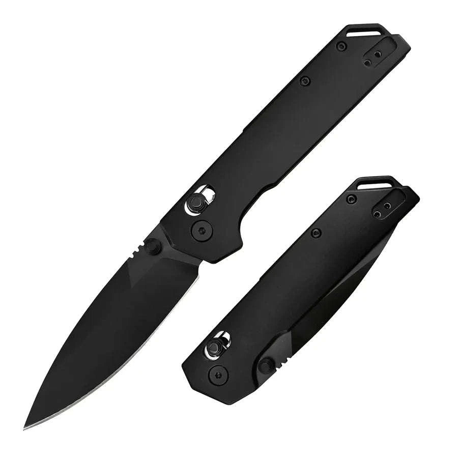 Lightweight Folding Knife 3.4" EDC Spear Point Blade with Reversible Clip-United States / Blue -Aluminium
