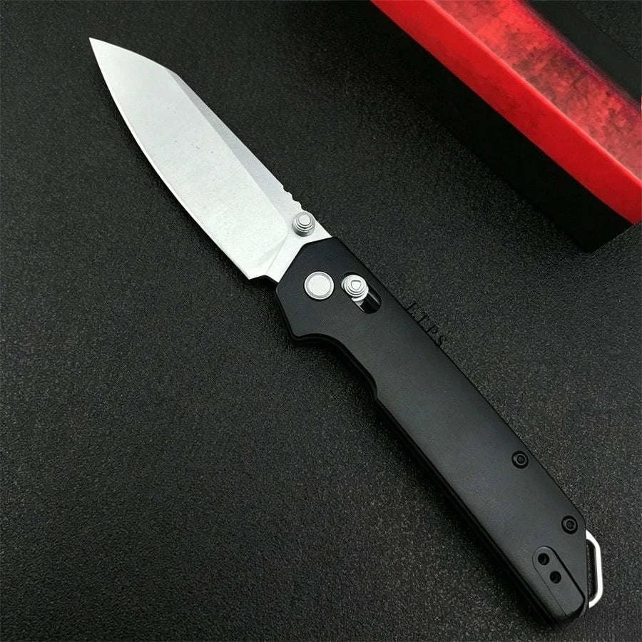 Lightweight Folding Knife 3.4" EDC Spear Point Blade with Reversible Clip-United States / Blue -Aluminium
