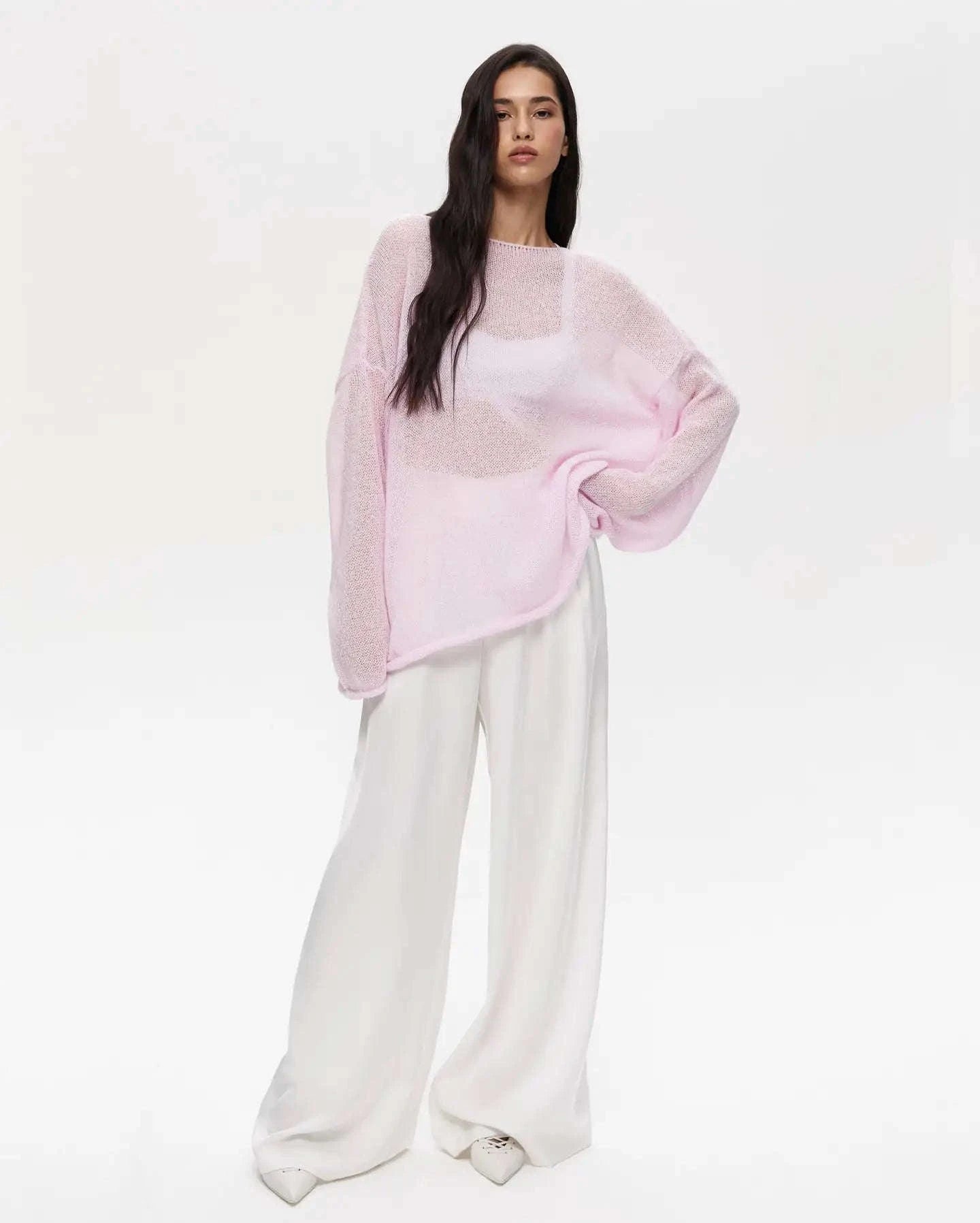 Lightweight Loose Fit Turtleneck Sweater for Women Soft Casual Pullover-GRAY / S