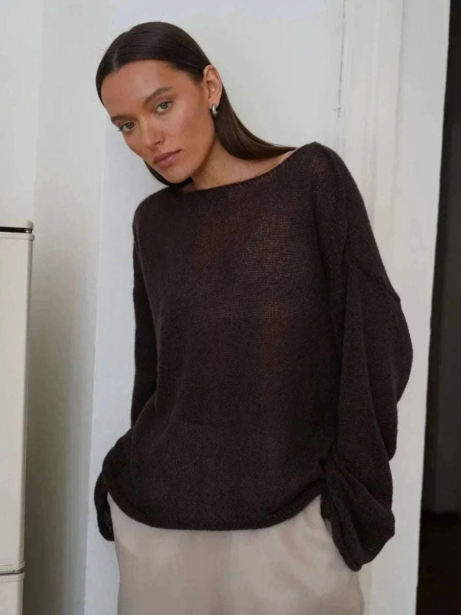 Lightweight Loose Fit Turtleneck Sweater for Women Soft Casual Pullover-GRAY / S