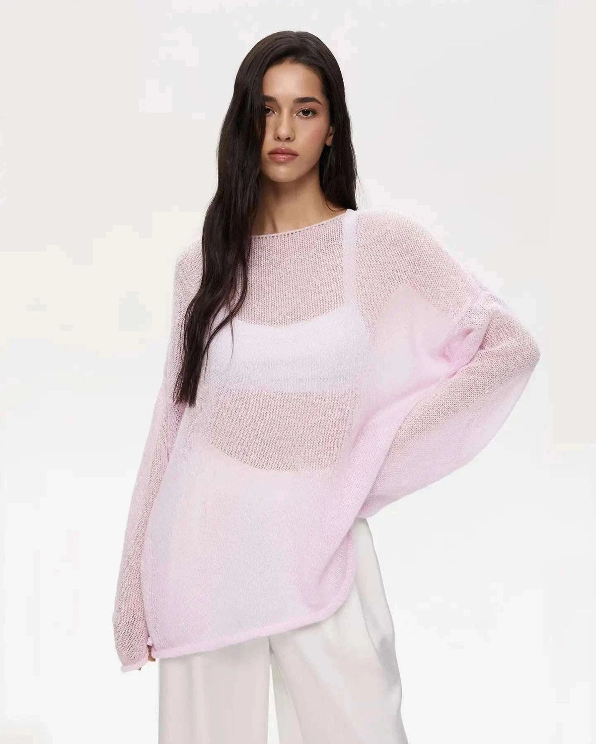 Lightweight Loose Fit Turtleneck Sweater for Women Soft Casual Pullover-GRAY / S