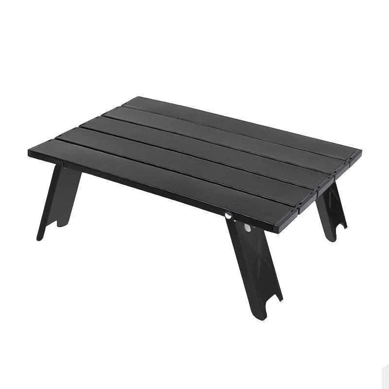 Lightweight Roll-Up Folding Outdoor Table for Camping and Picnic-Black Red